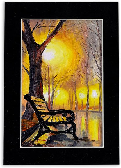 Poster Palooza 8x10 Mat Bevel Cut for 6x8 Photos - Acid Free Black Suede Precut Matboard - for Pictures, Photos, Framing - 4-ply Thickness