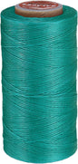 uxcell Flat Leather Sewing Waxed Thread, 270m / 295 Yards Polyester Wax String, 150D Wax Stitching Cord for Leather Crafts, Bookbinding, Bracelets Braided, Peacock Green