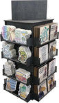 4-Sided Rotating Display Stand - Craft Shows, Trade Shows, Markets - Small & Medium-Sized Items like Stickers, Postcards, Coasters, Note Pads, Napkins - Heavy-Duty, Easy to Assemble (Black)…
