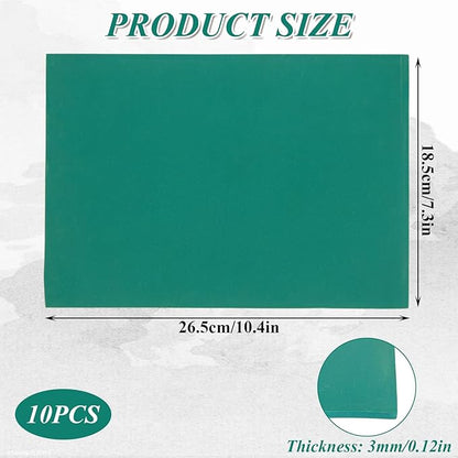 LDXDRU 10 Pack Linoleum Blocks for Printmaking, 8 x 10 Inch Linoleum Blocks Green Linocut Block Linoleum Block Printing for Engraving Art Project Printmaking Stamp Carving Block
