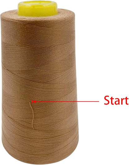 Tortoise 4 Cones of 3000 Yards Each Spool Thread for All Purpose, Serger, Overlock, Quilting, Sewing Machine - 100% Polyester, 40S/2 Macchiato