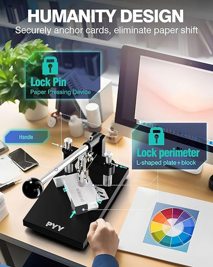 PYY Corner Rounder Punch Cutter - Round Edge Paper Cardstock Laminate Business Card Photo Crafting Tool Machine | 3 Dies R4mm R6mm R10mm Blades | Max 30mm/1.2" Cutting Thickness | Heavy Duty A3 Steel