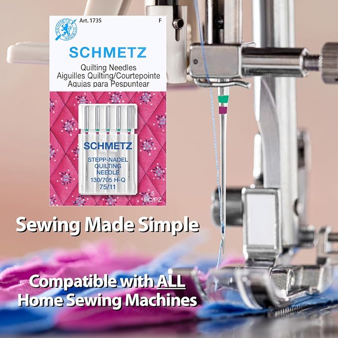 SCHMETZ Quilting Needles - Size 75/11, 5-Needle Cards, Pack of 10