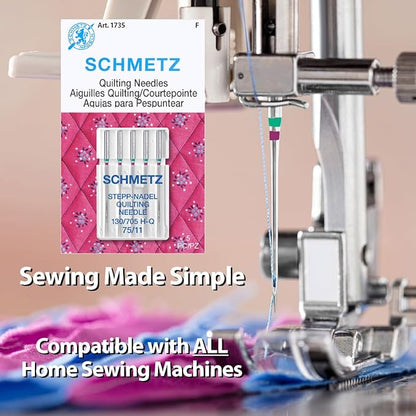 SCHMETZ Quilting Needles - Size 75/11, 5-Needle Cards, Pack of 10