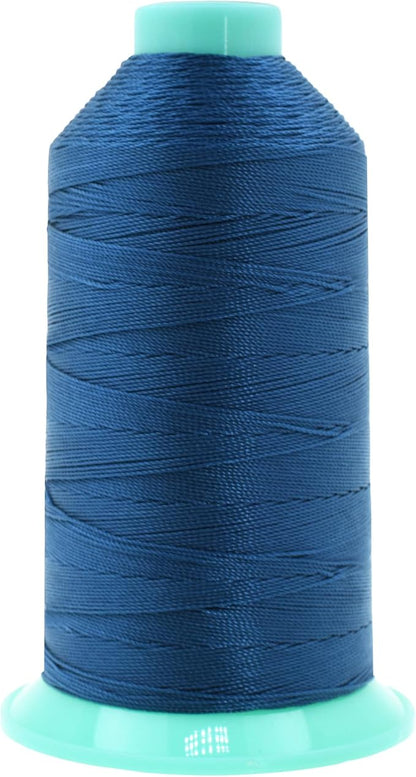 Mandala Crafts Bonded Nylon Thread Airforce Blue Heavy Duty Sewing Threads - 415 YDs Size 346 210D T350 Tex 350 Thread for Leather Jeans Weaving Outdoor Marine Upholstery Threads