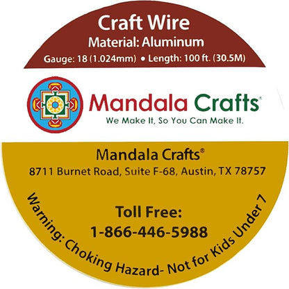 Mandala Crafts 18 Gauge Anodized Aluminum Craft Wire for Jewelry Making - 100 FT Colored Flexible Light Green Wire - Bendable for Bonsai Armature Crafting Sculpting