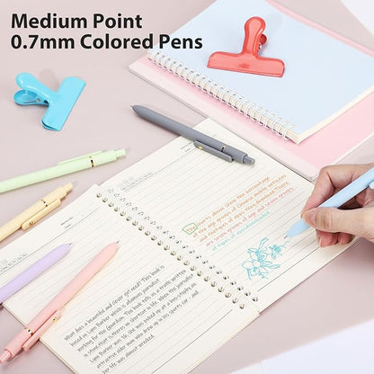 FIOVER Colored Pens, 24 Pack Colorful Gel Pens, Quick-Dry 0.7mm Medium Point for Journaling, Note Taking, Doodling, Aesthetic Office School Supplies, Gifts for Women Men(24PCS Aesthetic+Vintage)