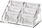 Business Card Holder for Desk, Acrylic Business Card Organizer , Multiple 6 Slots 3 Tier Business Cards Stand for Women& Men,Office Desk Accessories,Organize 300 Cards-1 Pack(Horizontal,Clear)
