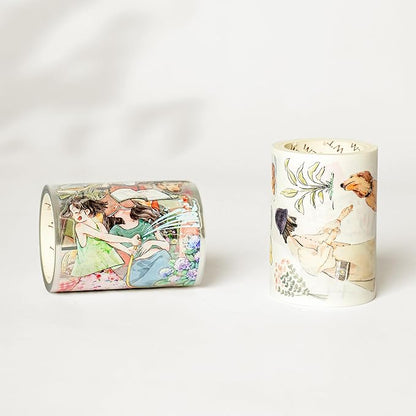 WT Pre-Cut Leisurely Days Washi Tape Roll, Original Designs, Decorative for Bible Journaling, Bullet Journals, Scrapbooks, Planners & DIY Craft Supplies
