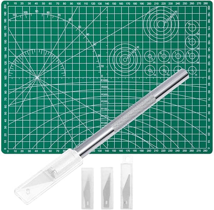 Anezus Craft Knife Precision Cutter and Self Healing Cutting Craft Mat Hobby Knife Set with 30 PCS Knife for Art Hobby Craft Scrapbooking Stencil