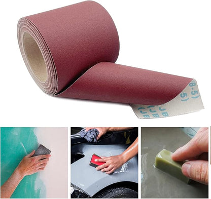 240 Grit Emery Cloth Roll, 4.5 Inch Wide 32.8 Ft Long (Equals 1/4 Sheet Sandpaper 71 Pcs) Abrasive Sandpaper Rolls for Metal Automotive Wood Furniture Sanding Paper Drum Palm Sander (240 Grit)
