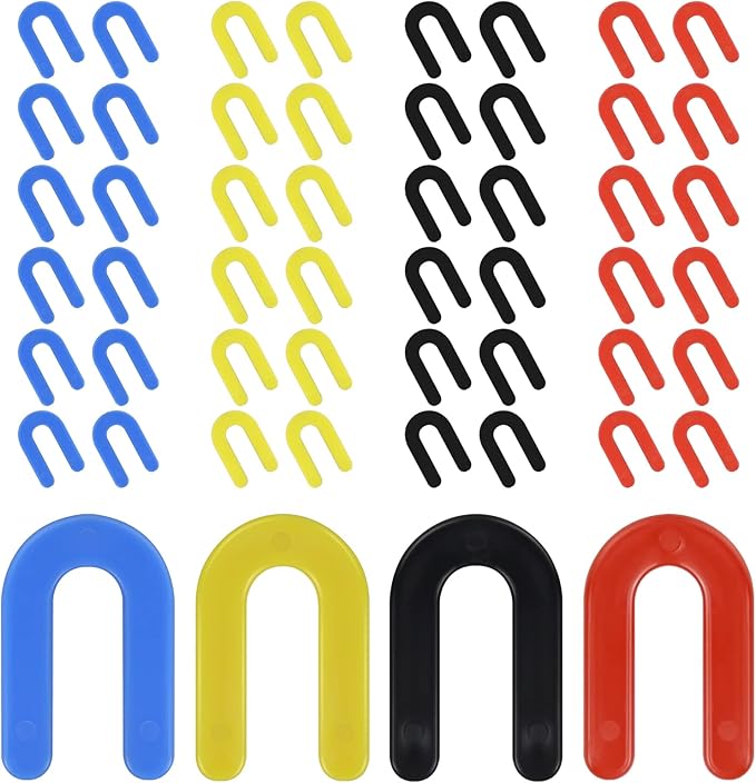 DGSL Tile Leveling System Tile Spacers 1/16+1/8+3/16+1/4 Inch, 400 pieces Horseshoe Shim U Shape Plastic Tile Leveling Clips for Various Types of Tile Leveling