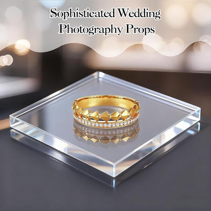 Acrylic Blocks & Stamp Block - 6PCS Clear Display Stand, Acrylic Blocks for Stamping, Jewelry, Cosmetics, Wedding Flat Lay Photography Props