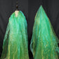 Two-Tone Iridescent Holographic Organza Fabric - 11 Yards by The Yard | Lightweight Sheer Tulle | for Wedding Dresses, Party Decor, DIY Crafts, Shiny Backdrops(Grass Green + hint of Yellow)