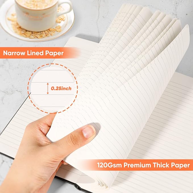 Huhuhero Notebooks Journal, Ruled Notebook, Premium Thick Paper Lined Journal, Black Hardcover Notebook for Office Home School Business Writing Note Taking Journaling, 5"×8.25" (5, Green)