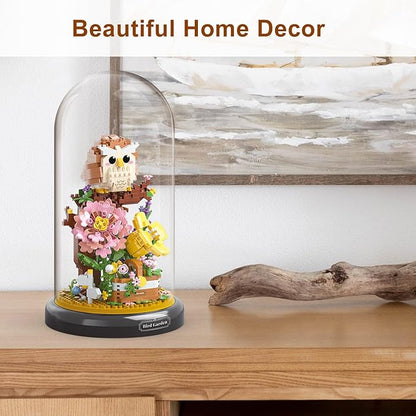 Owl Flower Bouquet Building Set Plants Friend Set Adults Bonsai Tree Party Favors for Kids Animal Building Blocks Set Valentine's Birthday Gift for Girlfriend Boys Girls Age 6-12+(Owl Garden)