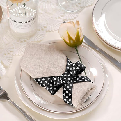 Polka Dot Grosgrain Ribbon 3/4 Inch, 25 Yards Spool Black and White Dot Craft Ribbon for Christmas Gift Wrapping DIY Crafts Hair Bows Wedding Party Decor Sewing and Home Decoration