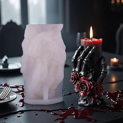 Skull Hand Ghost Cylinder Molds Silicone Wave Spiral Candle Mold - Silicone Resin Casting Molds for Candle & Resin & Soap Craft Supplies