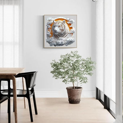 Wooden Puzzles Adults, 3D Paper Tiger Wooden Puzzles 200 Pieces, Unique Animal Shaped Wood Challenging Jigsaw Puzzles Gifts for Adults, 11.4x11.4in
