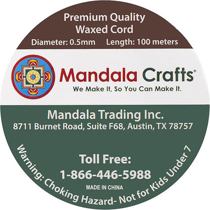 Mandala Crafts 0.5mm 109 Yards Light Blue Cotton Waxed Cord for Jewelry Making Bracelet Cord Waxed String - Beading String Thread Jewelry Cords for Necklaces String
