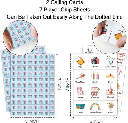 Birthday Party Bingo Game Cards(24 Players), Birthday Bingo Card for Family Friend Adult, Large Group Holiday Party Activity Favor Decoration Supplies -002