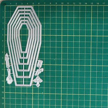 Cutting Dies Metal Stencils Scrapbooking Tools Flowers Lace Frame DIY Embossing Template for Paper Card Making Album Arts Crafts Supplies (Coffin Shape-6.8x13.8cm)