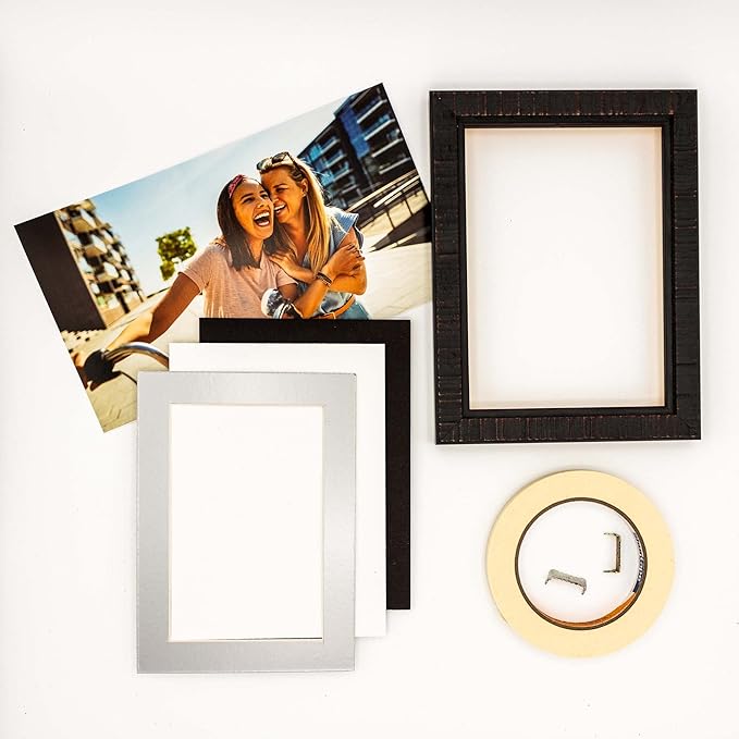 8x10 Mat for 6x8 Photo - Precut Metallic Silver Picture Matboard for Frames Measuring 8 x 10 Inches - Bevel Cut Matte to Display Art Measuring 6 x 8 Inches - Acid Free ONE MAT