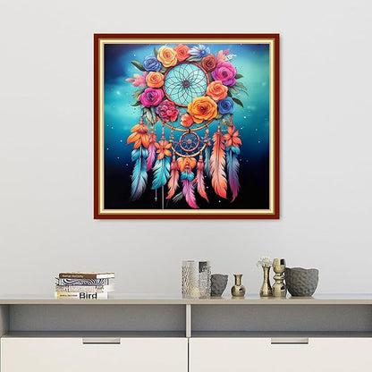 Dooxvey Cross Stitch Kits for Adult Beginners - Full Range of Stamped Kits, Needlepoint & Embroidery Kits - 11CT Cross Stitch Patterns: Colorful Wind Chime, 18x18 inch