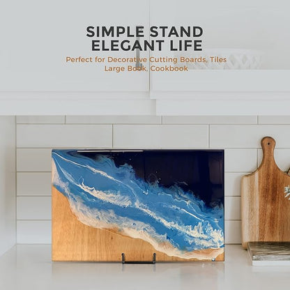 TR-LIFE Plate Stands/Holder for Display, 8 Inch, Large, Metal Frame for Picture, Decorative Platter, Book, Photo Easel (2 Pack)