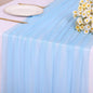 30 x 120 Inches Baby Blue Chiffon Table Runner 10ft Boho Gauze Table Runner for Wedding Decor, Rustic 120inch Long Table Runner for Wedding Bridal Baby Shower Party Decorations
