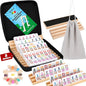 Mexican Train Dominoes Double 15 with 8 Wooden Holders | 136 Colorful Number Dominos Tiles for Adults, Travel Board Game for Family Nights, Cognitive Strategy Games for 2-8 Players