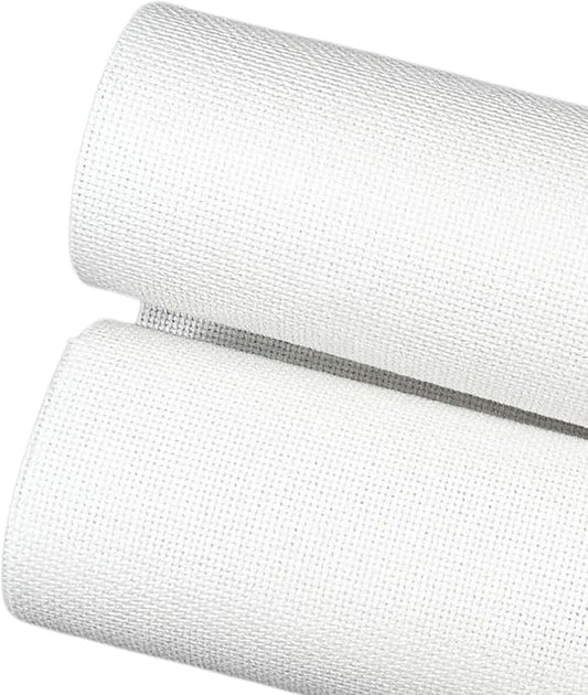 2 Sheets of White 14 Count Aida Cloth – 21 x 21 Inch Pre-Cut Fabric Squares – Cross Stitch Fabric – 100% Cotton – Ideal for Needlework & Embroidery – The Knotty Unicorn