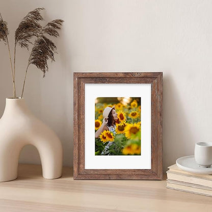 ZBEIVAN 11x14 White Picture Mats with Core Bevel Cut Frame Mattes for 8x10 Pictures - Pack of 5