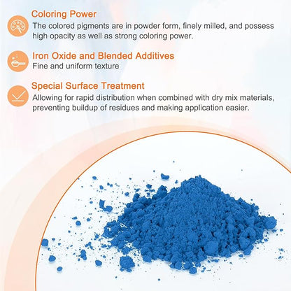 HARFINGTON Iron Oxide Powder Concrete Pigment 500 Mesh 3.5oz (100g) Iron Oxide Grout Pigment for Pastel Tile Paint Concrete Cement, Sky Blue
