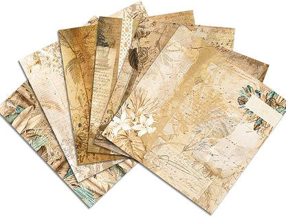 YASMEN Scrapbook Paper Pad 12x12, Vintage Patterned Cardstock, Single-Sided Decopodge, Retro Decorative Craft Paper, Scrapbooking Junk Journal Gift Card Making Supplies - 24 Sheets