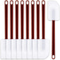 Dandat 9 Pcs Silicone Rubber Spatula, Commercial Spatula 500 Fahrenheit Heat Resistant, Non Stick Heavy Duty Scraper for Kitchen Cook Mix Fry Spread Bake, Dishwasher Safe(Deep Red and White,14 Inch)