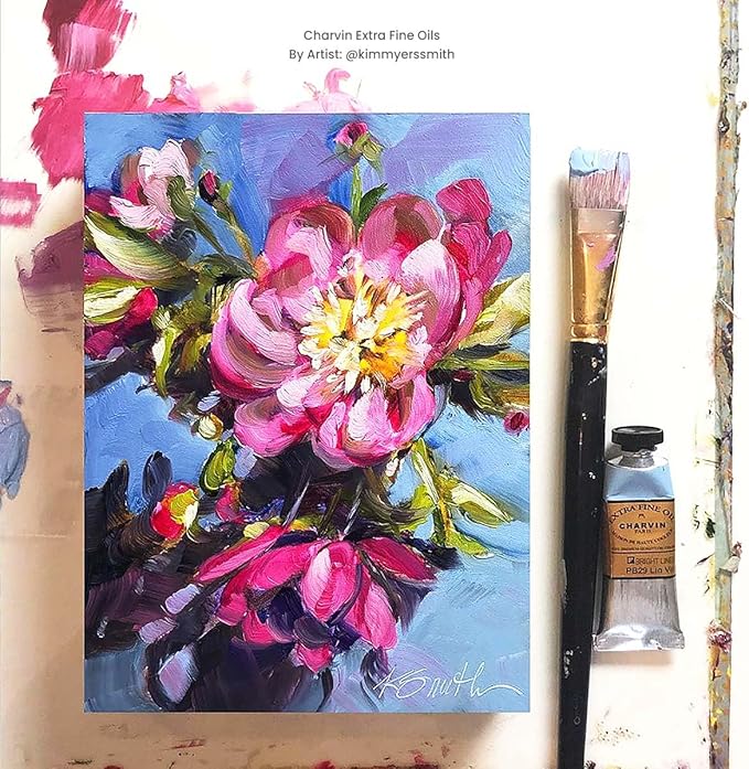 Charvin Extra Fine Oil Paint, Phthalo Cyan 20 ml - Triple-Milled, Rich Texture, Poppy Oil-Based, Light-Fast, Handmade, Archival Quality
