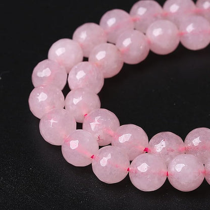 90pcs 4mm Natural Rose Pink Quartz Crystal Faceted Stone Beads for Jewelry Making Energy Healing Power Stone Beads DIY Bracelet Necklace Accessories 15" (4mm, Faceted Rose Quartz)