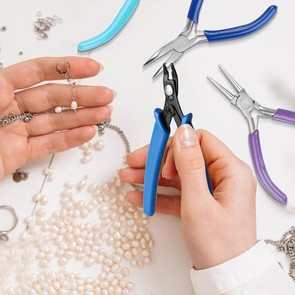 6 Pcs Jewelry Pliers Set, Include Needle Round Bent Nose Zipper Wire Cutter Jewelry PliersJewelry Making Tools for Jewelry Making Repair/Crafting/Wire Wrapping Supplies