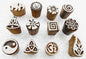 Craftsofindia® Wholesale Lot of 12 Exotic Small Wooden Block Stamps for Textile Printing/Henna Tattoo/Scrapbooking/Designing Saree Border