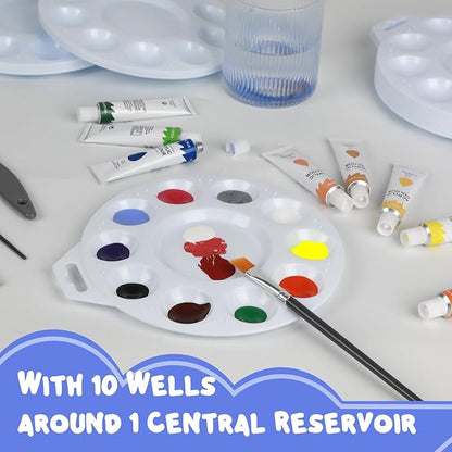 Paint Tray Palettes, Plastic Paint Pallets with Hanging Hole for Kids or Students to Paints on School Project, Art Class or Have a Birthday Painting Party -12pcs