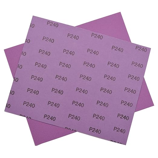 Sandpaper 240 Grit, Wet Dry Sanding Sheets 9 x 11 Inch, Advanced White Fused Alumina Abrasive Sander Paper for Wood Furniture Finishing, Metal Sanding, Automotive Polishing,12-Sheets