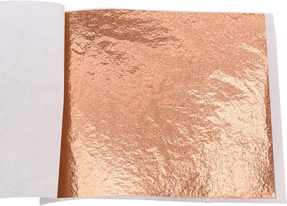 KINNO Imitation Gold Foil Sheets - Rose Gold Leaf Paper Multipurpose for Nails, Handcrafts, Picture Frames, Arts Decoration, Sculpture, Wall, Line, and Furniture, 100 Sheets 3.15 by 3.35 Inches