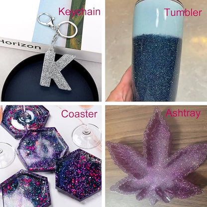 High Capacity 260g Shaker Bottle Package Metalic Fine Glitter,ANGXILIN for Tumbler Jewelry Making,Epoxy Resin DIY Craft,Face Body Nail Art Fine Glitter (Forest Green)