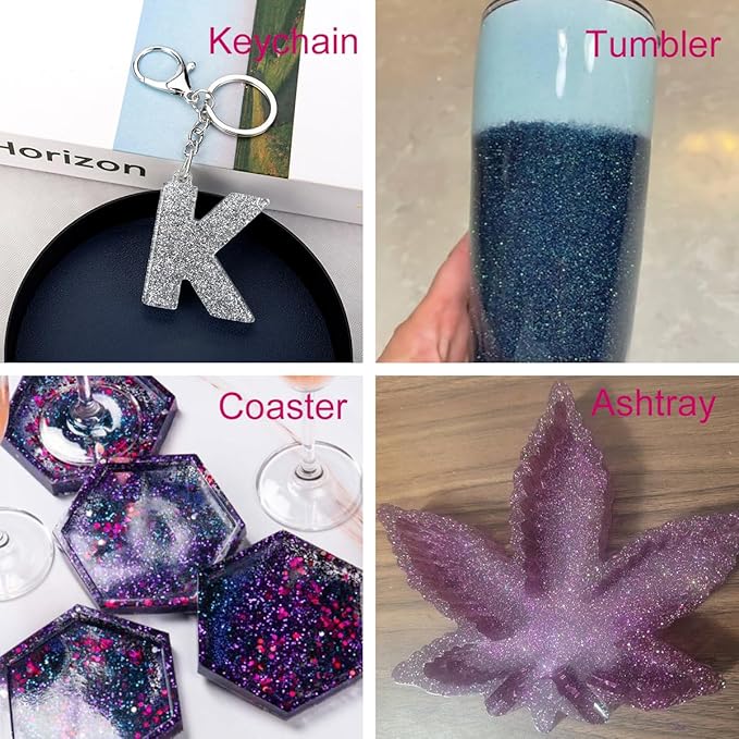 High Capacity 260g Iridescent Fine Glitter,Shaker Bottle Fine Glitter for Epoxy Resin DIY Craft,Rainbow Fine Glitter for Nail Art Face Body Glitter Tumbler Making (IRI Green)