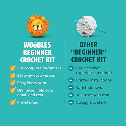 The Woobles Crochet Kit for Beginners - Easy Arts and Crafts Knitting & Crochet Animals Kit As Seen On Shark Tank - Pierre The Penguin