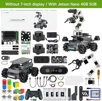 Yahboom Robot Large AI Model ROS2 Programming Python,Lidar SLAM,3D Map Navigation,AI Vision,6DOF Robotic Arm,Voice Control,Intelligent Classification, with Jetson Nano 4GB