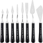 PHOENIX High Flexible Palette Knife Set, 8 Pieces Stainless Steel Painting Knives (31,33,34,42,43,44,46,51) Art Knife with Wood Handle, Paint Spatula for Oil Acrylic Paint