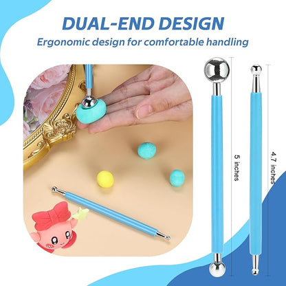 Polymer Clay Tools, Modeling Dotting Tools, Silicone Clay Sculpting Tool, Air Dry Clay Kit for Painting Embossing Scoring Modeling, Nail Art