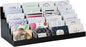 Acrylic Business Card Holder for Desk Multiple Business Card Holders 28 Slot 7 Tier Large Business Card Organizer Business Card Display Rack Black Plastic Business Card Stand for Home Office